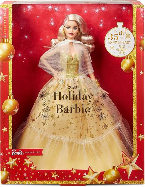 blonde holiday barbie